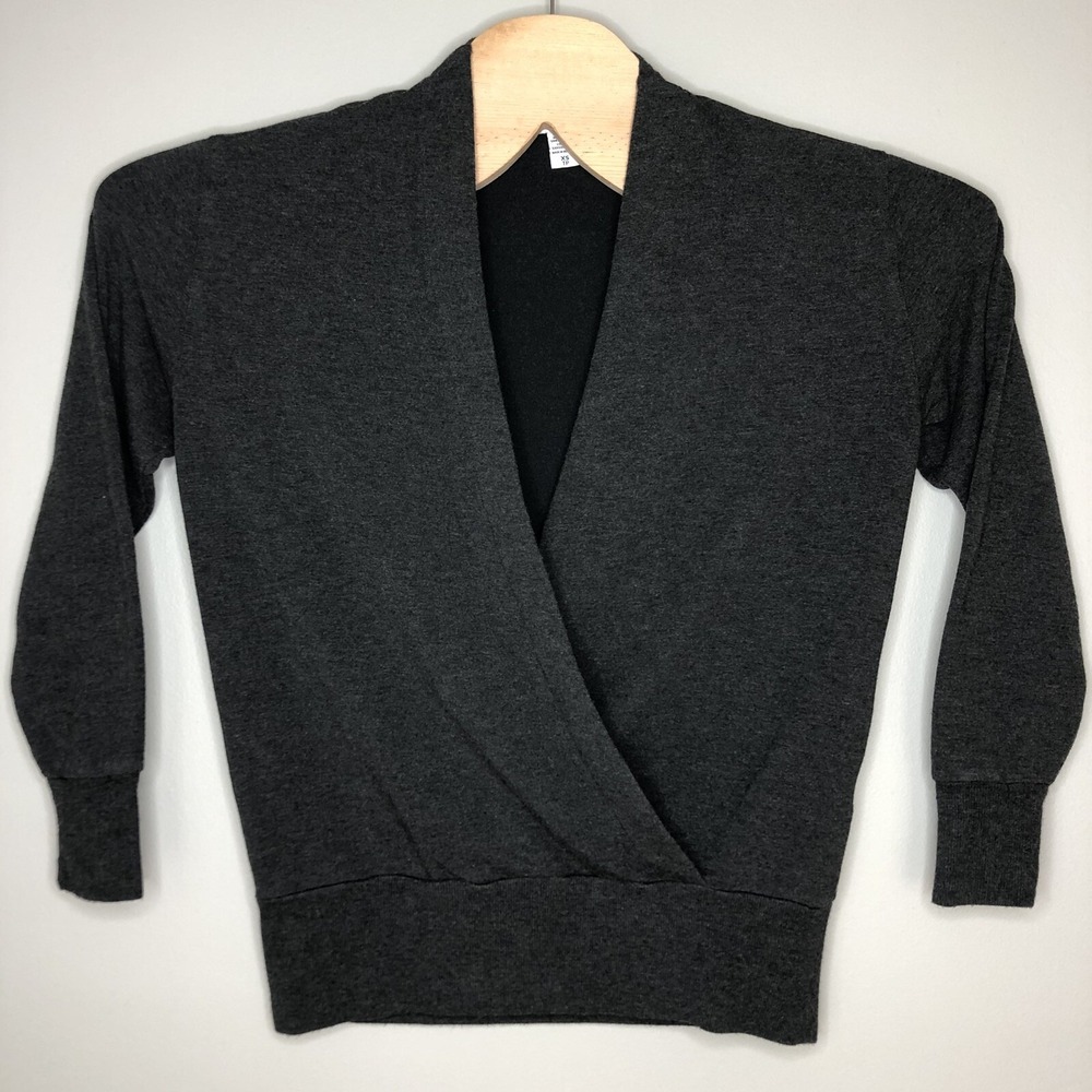 Athleta Women's XS Gray Cardigan Style V Neck Open Front Pullover Sweater